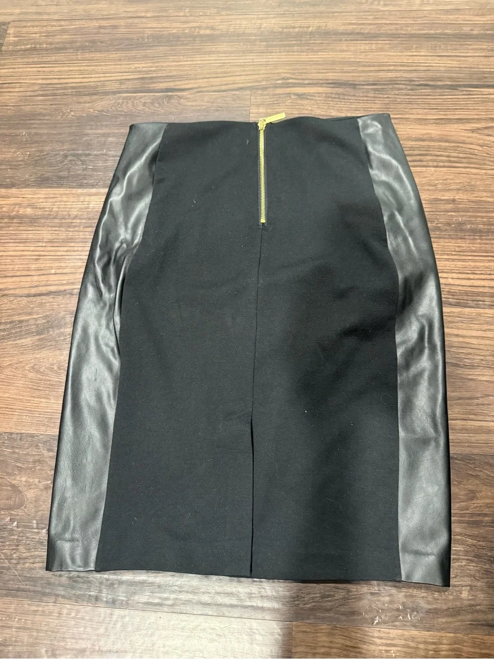 Michael Kors Black Skirt with Gold Exposed Zipper Detail